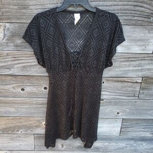 OP Black Swimsuit Cover Up Girls Size 7-9